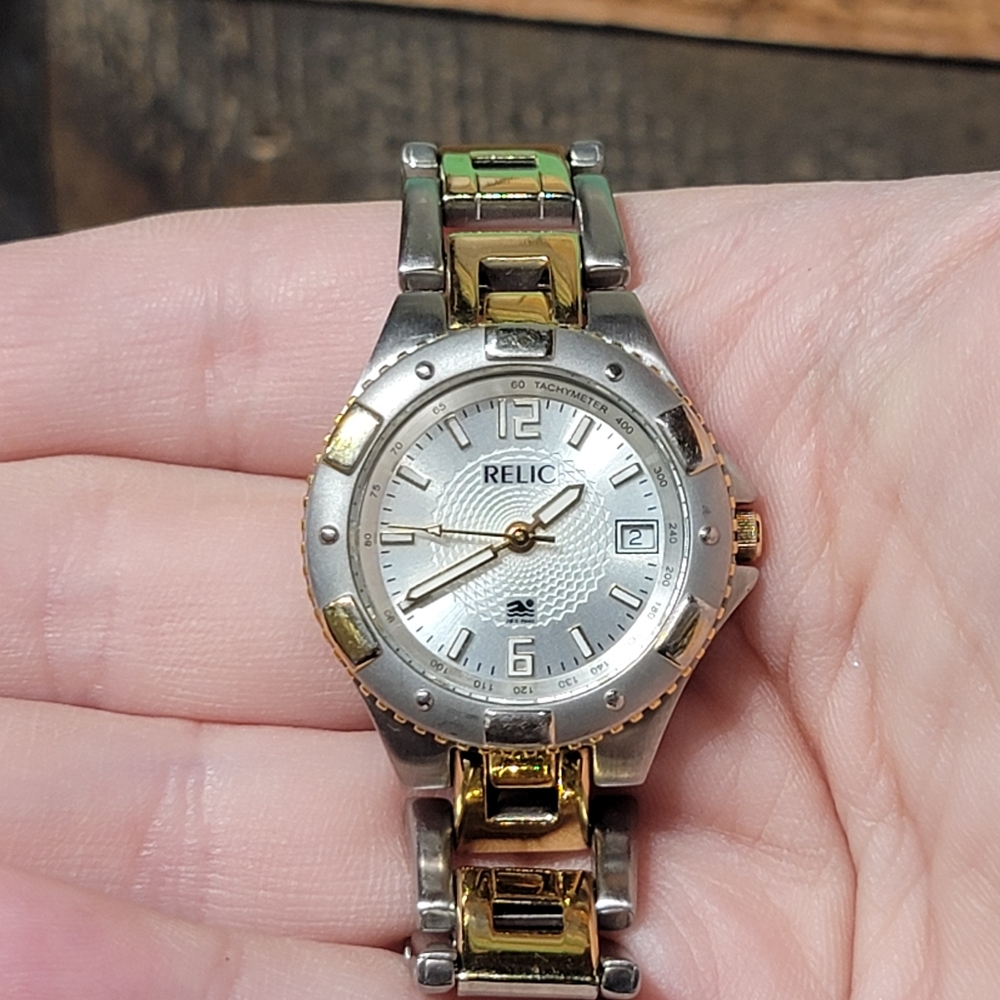 Relic Two-Tone Silver and Gold Watch